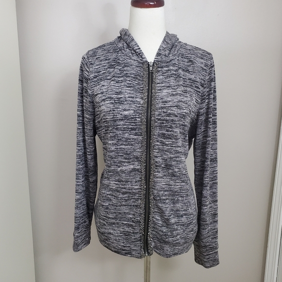 Juicy Couture Space Dye Embellished Zip Up Hoodie Jacket - Picture 2 of 11